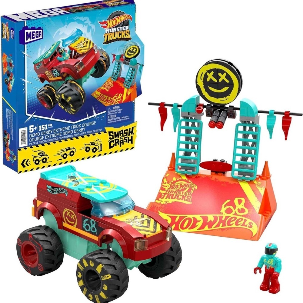 NEW Sealed Hot Wheels Monster Trucks Smash & Crash Set / 151 pieces